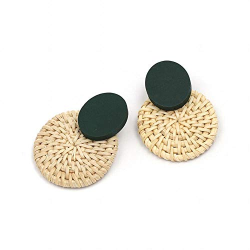 Yiiana Pendientes de moda Pendientes de gota para las mujeres Joyería Pendientes de botón Pendientes, Uñas tejidas a mano, Pendientes redondos de pastel de moda, B