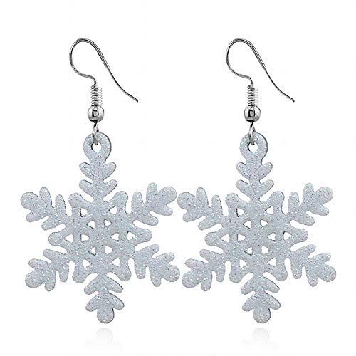 Yiiana Pendientes Joyería para mujer Pendientes de moda Copos de nieve fluorescentes