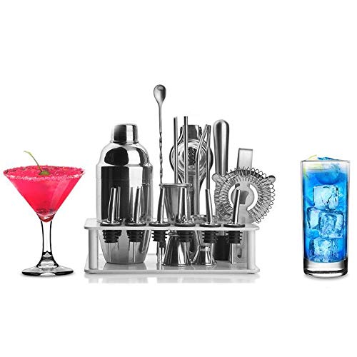 Yinaa Set de Coctelería Prevenga El Uso Seguro de Fugas Coctelera de Cóctel Accesorios Set Coctelera Boston Bar Kits 700M+Marco Giratorio Circular