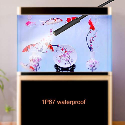 YINGY - Cámara de inspección endoscopio industrial con pantalla digital a color de 4,3 pulgadas 1080p HD de tubería, boroscopio IP67, resistente al agua, luz LED, tubo de serpiente (naranja, 5 metros)