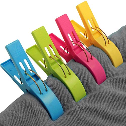 YISAMA 12 pcs Pinzas de Plástico Grandes Toalla de Playa Clips Fuerte