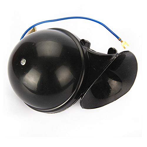 YIYIDA Bocina de coche Car Horn Bocina eléctrica para auto165DB Cuerno de caracol negro Altavoz Cuerno de aire de metal Sonido súper furioso para cualquier vehículo de 12V Trenes Lorrys Barcos etc