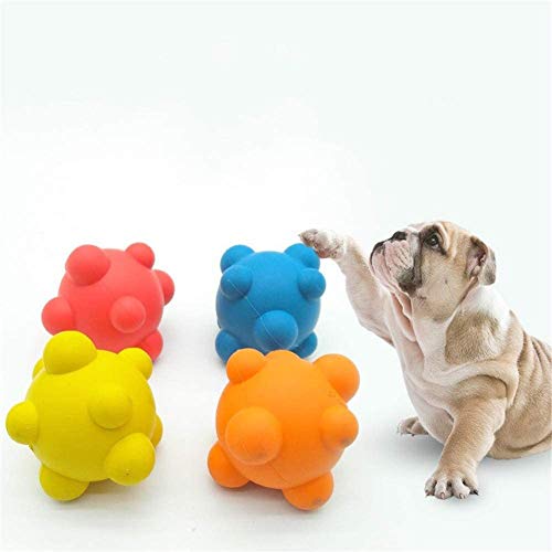 Yiyu Respiración del Perro de Goma 4pcs Juguete Irregular Que Salta la Bola del Juguete del Perro casero de mascar Activo Juguete Molar Delicioso Perro Bola for Fresca y Formación x (Color : 4pcs)