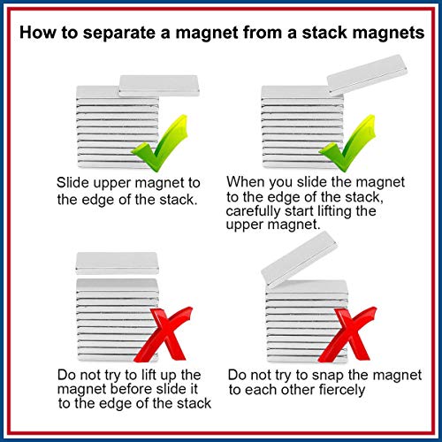 Yizhet 20 Pieza Neodimio N52 Imán,Mini Raro Tierra 20 x 10x 2 mm Imanes Rectángulo Imán de Neodimio Para la cocina, Experimentos Científicos,Diseño de DIY, Oficina