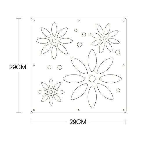 Yizunnu - Juego de 12 separadores de habitación, pantalla de plástico para colgar, pantalla de plástico, plegable, privacidad, panel separador de espacios, decoración para casa 29 x 29 cm (flores)