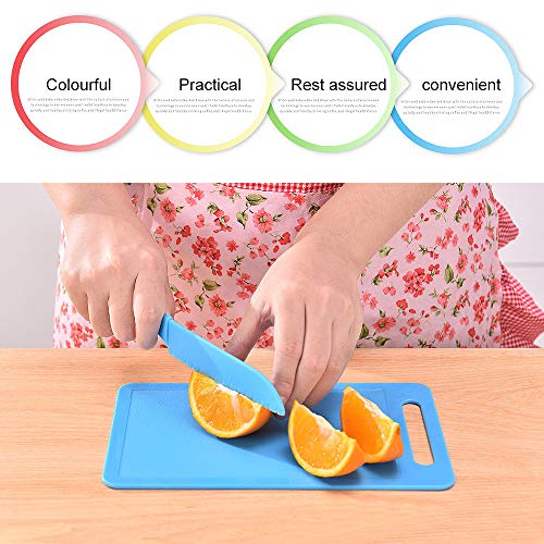 Ylinova - Juego de 4 cuchillos de cocina de plástico para niños, cuchillos de cocina, cuchillos de nailon, cuchillo de lechuga y cuchillo seguro para niños 4 colores