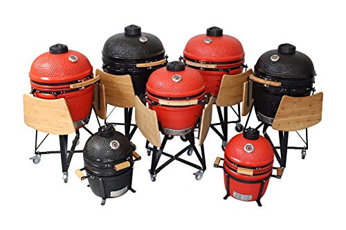 YNNI KAMADO TQ0015RE 15.6" Kamado de pie libre, parrilla, rojo, barbacoa, cerámica, huevo, ahumador, TQ0015RE