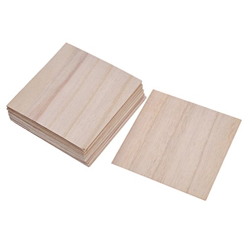 YNuth 20pcs Laminas de Madera de Balsa para Modelismo 1x100x100mm