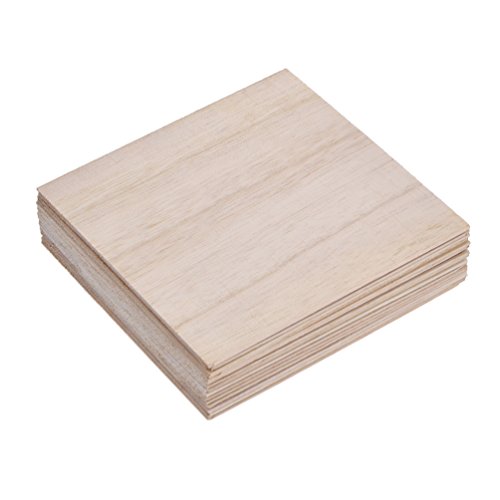 YNuth 20pcs Laminas de Madera de Balsa para Modelismo 1x100x100mm