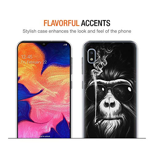 Yoedge Funda Samsung Galaxy A10, Ultra Slim Cárcasa Silicona Transparente con Dibujos Animados Diseño Patrón 360 Bumper Case Cover para Samsung Galaxy A10 Smartphone (Orangutan)