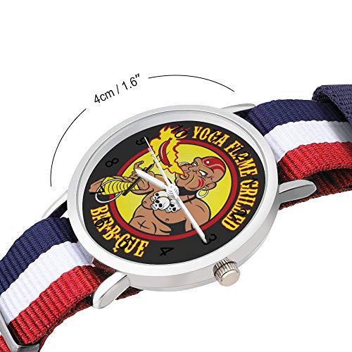 Yoga Flame BBQ Street Fighter - Reloj de pulsera trenzado con escala