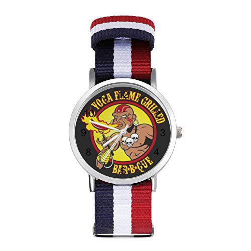 Yoga Flame BBQ Street Fighter - Reloj de pulsera trenzado con escala