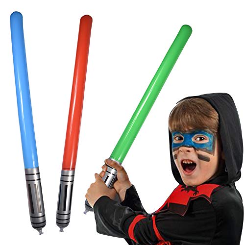 Yojoloin 6 UNIDS Inflables Star War Light Saber Sword Stick Globos para Suministros de Fiesta Favores de Fiesta Globos Color Aleatorio (6 PCS)