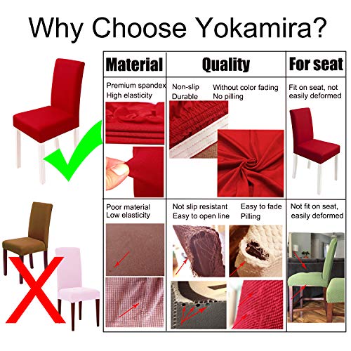 yokamira Fundas para Sillas Pack de 4, Fundas de Silla de Comedor Elasticas Respaldo Alto, Cubiertas para Sillas Asiento Extraíbles y Lavables, para Modernas Boda, Hogar, Restaurante, Amarillo