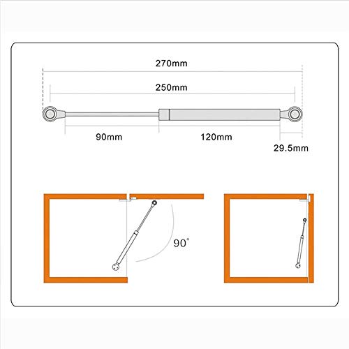 Yontree 4pcs Bisagras Pistones a Gas para Muebles Cocina Amortiguador Puertas Elevables 270mm Bisagras Resortes Armario con Tornillos