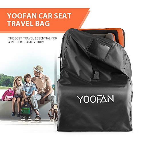 YOOFAN Bolsa de Transporte Protectora para Sillas para Coche, Bolso de Viaje para Cochecito Infantil - Resistente al Agua, Almacenamiento para Avión, Identificación Fácil en el Aeropuerto (Negro)