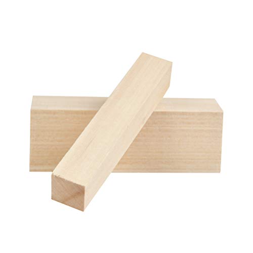 YOTINO 10 piezas Bloques de madera para tallar y hacer manualidades Juego de 10 piezas - 2 (15X5X5cm) y 8 (15X2.5X2.5) cm Talla de madera de tilo natural para artesanía de arte pulido liso DIY