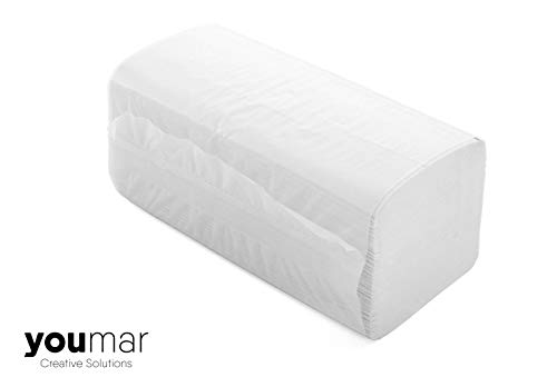 YOUMAR - Toallas Secamanos de papel TISSUE RECICLADO 2 capas con plegado Zig-Zag (3000 uds)