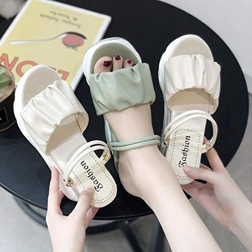 ypyrhh Pantuflas de Interior Suaves Antideslizantes,Sandalias de tacón Alto de Dos usos para Mujer, Chanclas Zapatillas Antideslizantes-Green_41,Sandalias de Punta Abierta para Mujer