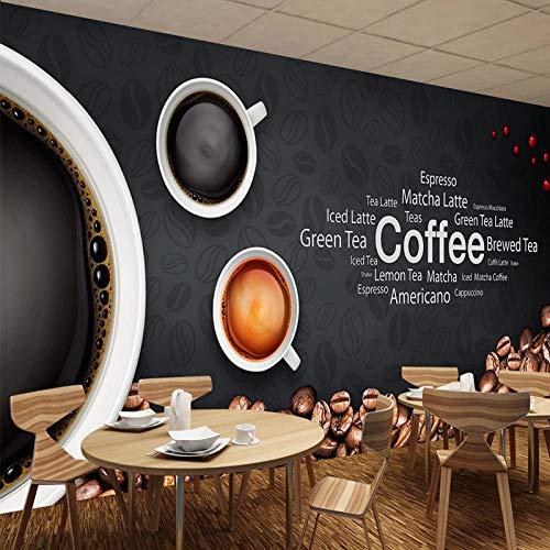 YSJHPC 3d Papel pintado Mural Cafetería Bar Europea y Americana Fotos Papel pintado Auto-definición Autoadhesivo Cartel Fotos Moderno Arte Papel pintado Tienda de café Restaurante Mu(W) 350x (H) 256CM