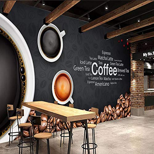 YSJHPC 3d Papel pintado Mural Cafetería Bar Europea y Americana Fotos Papel pintado Auto-definición Autoadhesivo Cartel Fotos Moderno Arte Papel pintado Tienda de café Restaurante Mu(W) 350x (H) 256CM