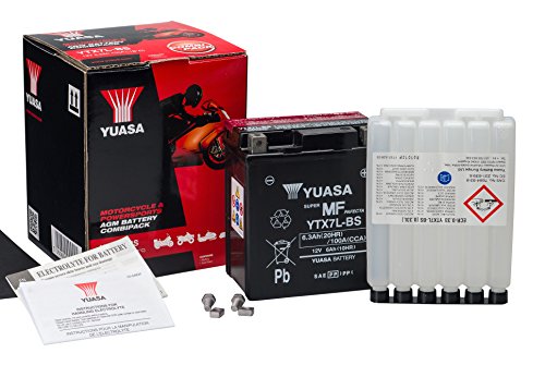 YUASA BATERIA YTX7L-BS AGM abierto - con paquete de ácido