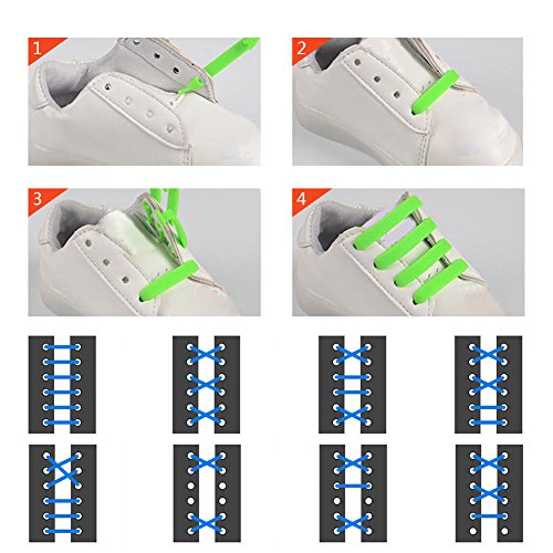 Yuccer Cordones Zapatillas Elasticos, Paquete de 6 Cordones de Goma de los Niños de Silicona Resistente al Agua (Paquete de 6)