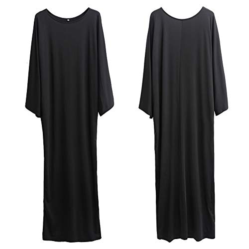 Yudesun Ropa Mujer Vestidos Musulmán - Modesto Kaftan Abra Togas Islámica Murciélago Mangas Fiesta Vestirse Vestido,Negro,XL=Etiqueta 2XL