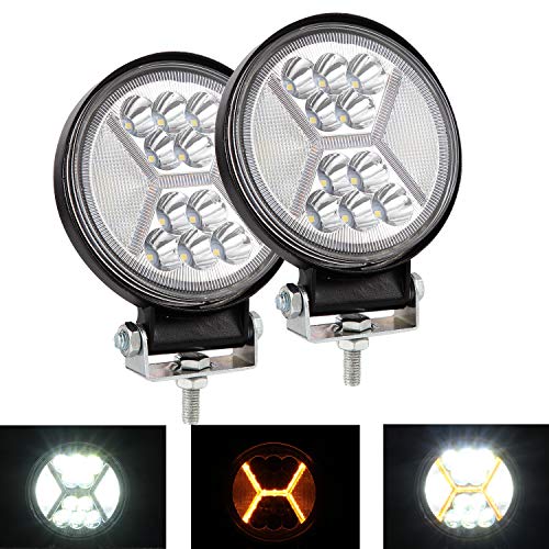 YUGUANG Pair LED Bar 4.4" 234W 25000LM 6000K+3000K Combinado 30° Spot 120° Flood Beam DOT DRL Faros Trabajo LED 4x4 Off Road Faros Antiniebla Led Floodlight Truck Boat Faro de Barco Led Motocicleta