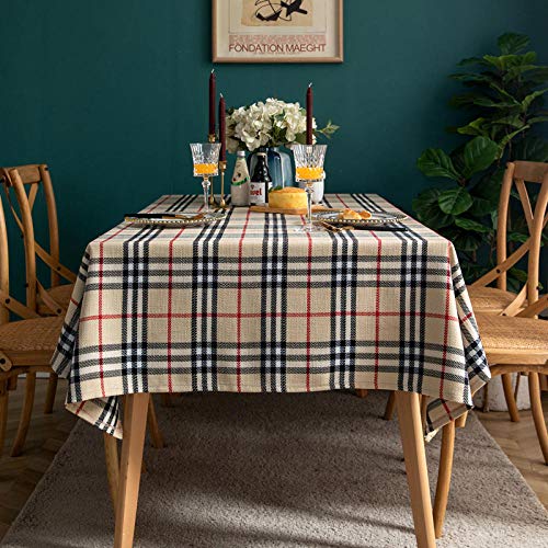 YuHengJin Mantel de Mesa Rectangular para Cocina Grueso y Resistente Al Desgaste Simple Uso Interior y Al Aire para Jardín Habitaciones Color Crema 160×260cm