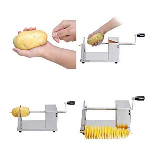 YUHT Cortador Patata,Pelador de Patatas en Forma de Espiral de Acero Inoxidable,Inoxidable Máquina de Hacer Papas Fritas torcidas Máquina de Corte de Papas Tornado Peladora