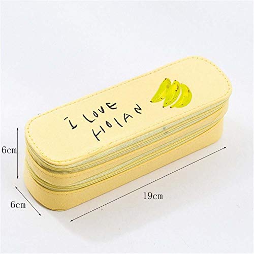 YUNLAN Capa De Kawaii Doble La Caja De Lápiz Linda De Gran Capacidad Caja De La Pluma De La Fruta Lápiz Caja For Las Chicas Regalos Oficina De La Escuela Estacionario Estuche Escolar (Color : Green)