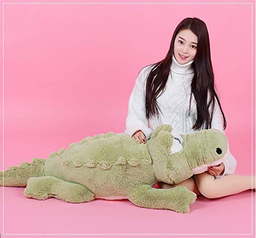 YunNasi Gigante Cocodrilo de Peluche Cojín de Cocodrilo de Suave Enormes Muñecas de Peluche de Animales (Verde, 110 CM)