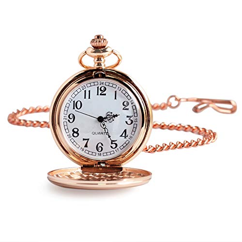 YuYzHanG Reloj De Bolsillo Clásico Reloj Mecánico Liso Reloj De Bolsillo Graduación Despedida Cumpleaños Mejor Regalo (Color : Gold, Size : Free Size)