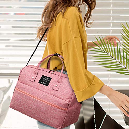 YWLINK Bolso Crossbody Mujer Moda Dama Color SóLido Oxford Tela Gran Capacidad Mummy Bag Messenger Bag Handbag Cremallera Bandolera Bolsa De EnfermeríA Regalo Del DíA De Miembro(Rosado)