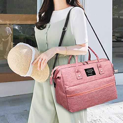 YWLINK Bolso Crossbody Mujer Moda Dama Color SóLido Oxford Tela Gran Capacidad Mummy Bag Messenger Bag Handbag Cremallera Bandolera Bolsa De EnfermeríA Regalo Del DíA De Miembro(Rosado)