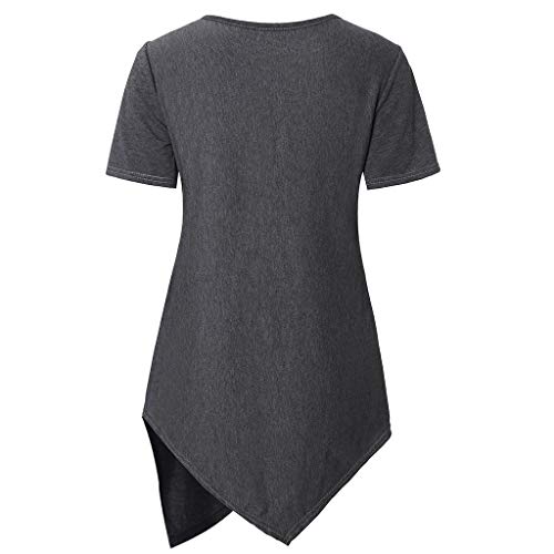 YWLINK Ocio Y Confort Verano Color SóLido Cuello Redondo Mujeres Maternidad Manga Corta Lactancia Bebé Lactancia Camiseta Embarazadas Tops Gris Rojo S-XXL