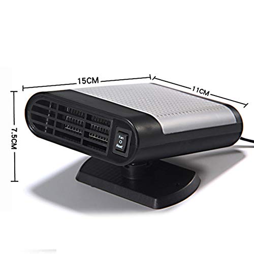 YXCA Heater Pequeño Calefacción del Coche 12V Calentador De Purificación con El Purificador del Desempañador Inicio Alquiler Calentador Eléctrico,Gris