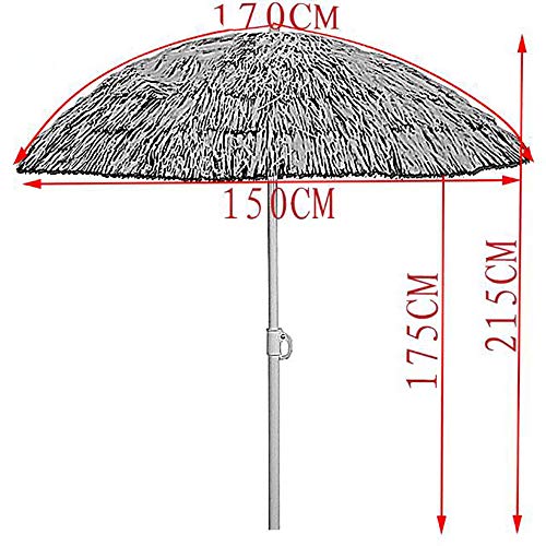 YXLZ Sombrilla de Paja Cuadrada Hawaiana de Playa, sombrilla Hula turca de 1,8 * 1,8 M, Estilo artístico, sombrilla de Madera, sombrillas para Exteriores,Adecuado para Playas Fiestas Decoraciones de