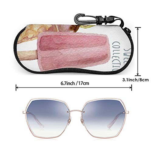 YZXC - Estuche para gafas con helados de acuarela que protege y almacena las gafas de sol, las gafas de lectura y la mayoría de las gafas, adecuado para hombres, mujeres y niños