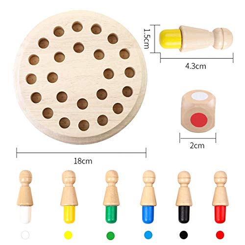 Zaloife Ajedrez de Memoria para Niños, Juguetes Infantil Montessori, Wooden Memory Match Stick Chess, Juegos Educativos Familiar cognitivos de Color, Regalos Niños Niña