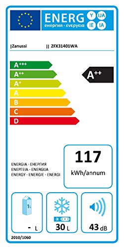 Zanussi ZFX31401WA - Congelador (Baúl, Color blanco, Derecho, 30L, 3 kg/24h, 18h)