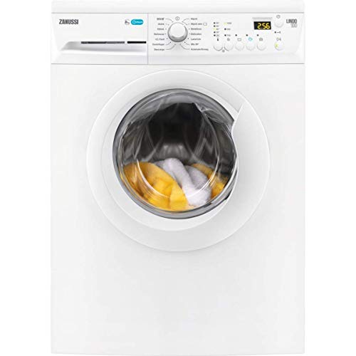 Zanussi ZWF81243W Lavadora de Libre Instalación, Carga Frontal, 8 Kg / 1200 rpm, Programa Rápido en 30 minutos, Inicio Diferido, Tambor Suave, Panel de control LCD, Puerta Estandar, Blanco, A+++