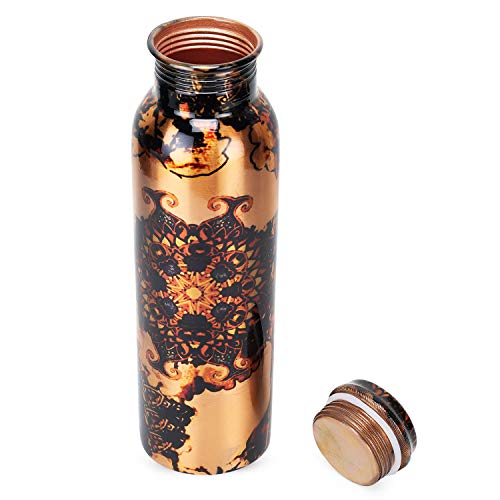 Zap Impex Travellers - Botella de agua de cobre puro, diseño gráfico para ventajas ayurvédicas