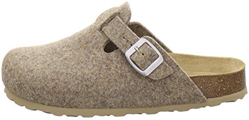 Zapatillas de estar por casa para mujer, de fieltro, cómodas, cálidas, para invierno, fabricadas en Alemania 26900, color Beige, talla 36 EU