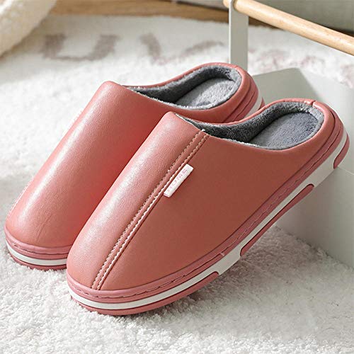 Zapatillas de invierno para mujer zapatos de pareja calidez de felpa corta zapatillas de casa de calidez suave antideslizantes para el ocio de las señoras moda de dormitorio interior nuevo café 2_10.5