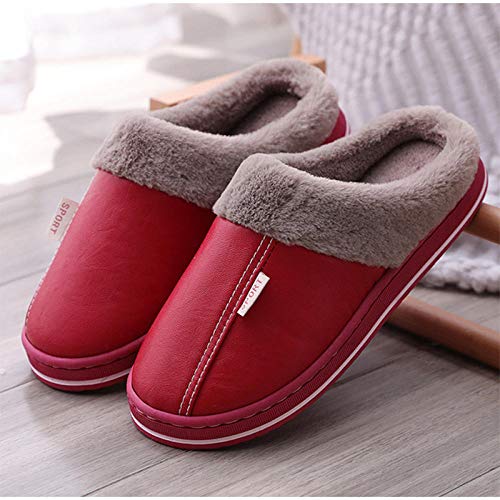 Zapatillas de invierno para mujer zapatos de pareja calidez de felpa corta zapatillas de casa de calidez suave antideslizantes para el ocio de las señoras moda de dormitorio interior nuevo café 2_11.5