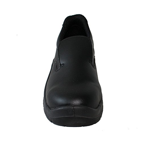 Zapatos de Seguridad S2 SRC los Zapatos de los Zapatos de Trabajo de Mano de Obra Cocinero Zapatilla Nessuna Collezione Negro, Tamaño:40 EU