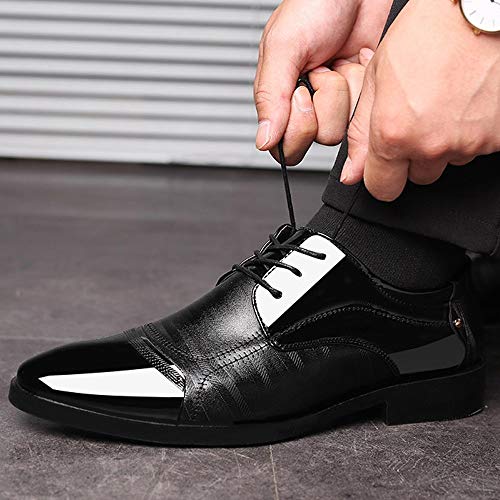 Zapatos Oxford Cómodos Casual para Hombre,ZARLLE Oxford con Cordones Brogue Vestir Derby Informal Negocios Boda Calzado Respirable Negro Marrón 38-47