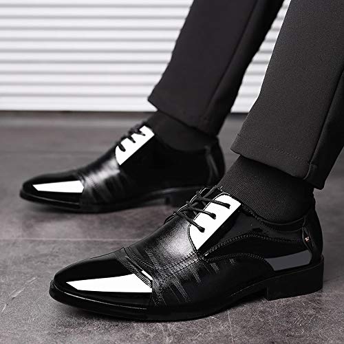 Zapatos Oxford Cómodos Casual para Hombre,ZARLLE Oxford con Cordones Brogue Vestir Derby Informal Negocios Boda Calzado Respirable Negro Marrón 38-47